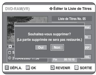SAMSUNG DVD-R125P - Appuyez sur la touch OK au Suppr.. - 2