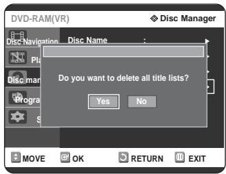 SAMSUNG DVD-R125P - Delete All Title Lists - 7
