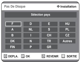 SAMSUNG DVD-R125P - Appuyez sur le bouton OK, puis sur les boutons ▲▼▲▶ pour sélectionner notre pays. - 1