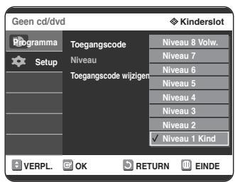 SAMSUNG DVD-R125P - Indien u uw toegangscode vergeet. - 2