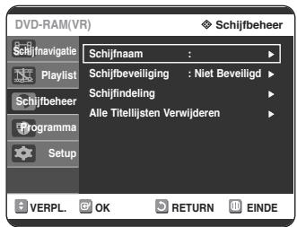 SAMSUNG DVD-R125P - Ga met de ▲▼ toetsen maar Schijfbeheer en druk verwolgens op de OK of ▷ toets. - 1