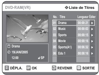 SAMSUNG DVD-R125P - Utilisation de la touche MENU - 1