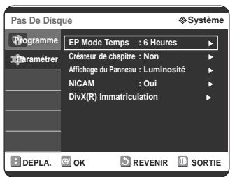 SAMSUNG DVD-R125P - Configuration des options NICAM - 3