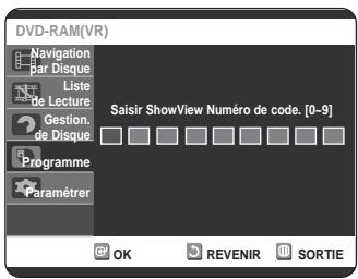 SAMSUNG DVD-R125P - Appuyez sur le bouton TIMER, appeareil en mode Arret. Appuyez sur les boutons ▲▼ pour sélectionner ShowView, puis appuyez sur le bouton ▷ ou sur OK. - 1