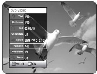 SAMSUNG DVD-R125P - Druk op de ▲▼ toetsen om Herhalen te selecteren en druk op de ▷toets voor A-B. - 1
