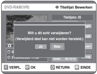SAMSUNG DVD-R125P - Druk op OK bij Wissen. - 2
