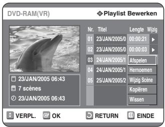 SAMSUNG DVD-R125P - Druk op de ▲▼ toetsen om Afspelen te selectoren. Druk verwolgens op de OK toets. - 1