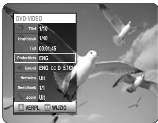 SAMSUNG DVD-R125P - Druk op de ▲▼ toetsen om Ondertitels te selecteren en druk op de ◆toetsen voor de gewenste ondertiteltaal. - 1