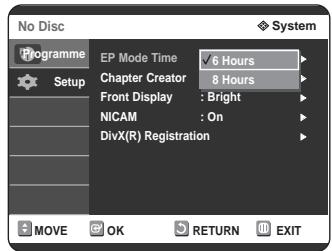 SAMSUNG DVD-R125P - EP Mode Time Setting - 4