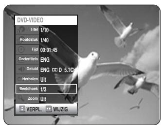 SAMSUNG DVD-R125P - Druk op de ▲▼ toetsen om Beeldhoek te selecteren en druk op de △▶ toetsen of cijfertoetsen om de gewenste hoek te selecteren. - 1