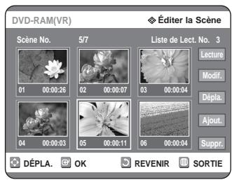 SAMSUNG DVD-R125P - Déplacer une scene (Changer une scene de position) - 4