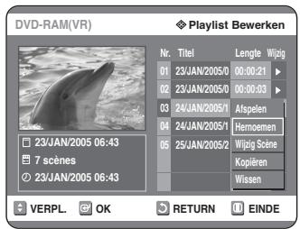 SAMSUNG DVD-R125P - Druk op de ▲▼ toetsen om Hernoemen te selecteren en druk verwolgens op de OK toets. - 1