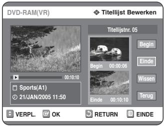 SAMSUNG DVD-R125P - Druk aan het einde van het te verwijderen gedeelte op de OK toets. - 1