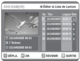 SAMSUNG DVD-R125P - Appuyez sur le bouton PLAY LIST, apparéil en mode Arrêt. - 1