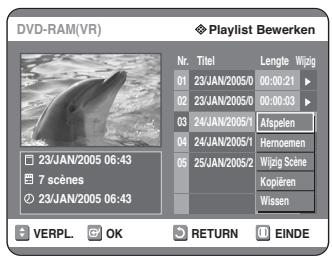 SAMSUNG DVD-R125P - Ga in de Playlist met de ▲▼ toetsen maar de titel die u wilt wijzigen en druk verwolgens op de OK of ▷toets. - 1