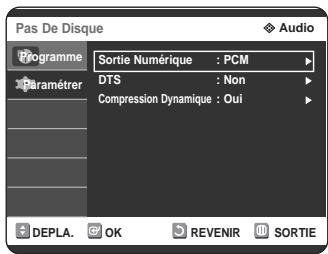 SAMSUNG DVD-R125P - Configuration des options audio - 3