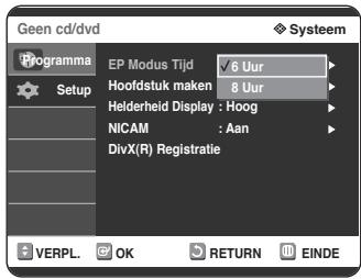SAMSUNG DVD-R125P - Tijdsinstalling EP-modus - 4