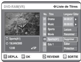 SAMSUNG DVD-R125P - Utilisation de la touche MENU - 3