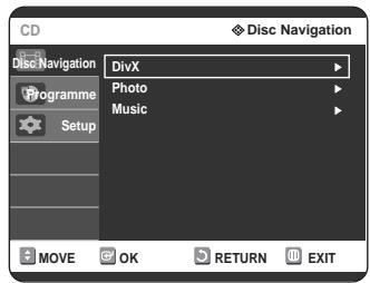 SAMSUNG DVD-R125P - Press the △ ∇ buttons to select Disc Navigation, and then press OK or the button. - 1