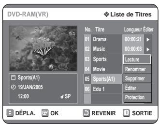 SAMSUNG DVD-R125P - Utilisation de la touche MENU - 2