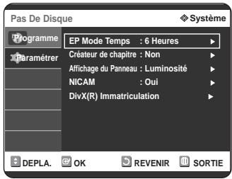 SAMSUNG DVD-R125P - Configuration des options d'affichage en façade - 3