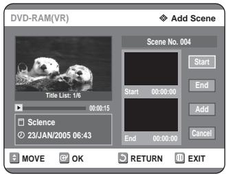 SAMSUNG DVD-R125P - Adding a Scene - 2
