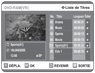 SAMSUNG DVD-R125P - Utilisation de la touche MENU - 5