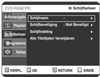 SAMSUNG DVD-R125P - Druk op de ▲▼ toetsen om Schijfbeheer te selecteren en durk op OK of op de knop ▷. - 1
