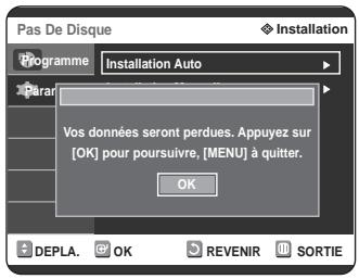 SAMSUNG DVD-R125P - Appuyez sur les boutons ▲▼ pour selectionner Installation Auto , puis appuyez sur le bouton ▷ ou OK. - 1