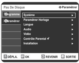 SAMSUNG DVD-R125P - Configuration des options d'affichage en façade - 2