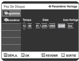 SAMSUNG DVD-R125P - Vérifiez la date et l'heure. - 1