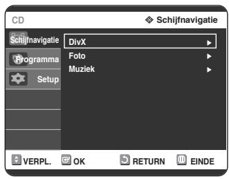 SAMSUNG DVD-R125P - Druk op de knoppen om Schijfnavigatie te selecteren en druk op OK of op de knop . - 1