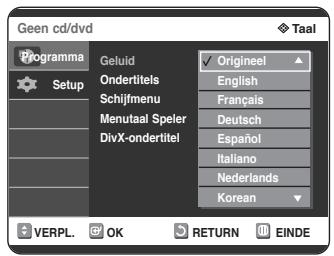 SAMSUNG DVD-R125P - Druk op de knoppen om de gewenste Taal te selecteren en druk op OK of op de knop. - 1