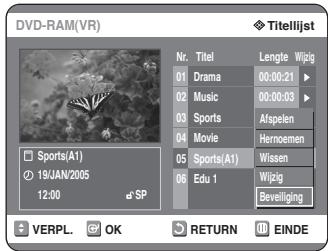 SAMSUNG DVD-R125P - Druk op de knoppen om Beveiliging te selecteren en druk op OK of op de knop . - 1