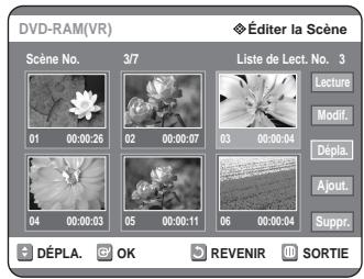 SAMSUNG DVD-R125P - Déplacer une scene (Changer une scene de position) - 2