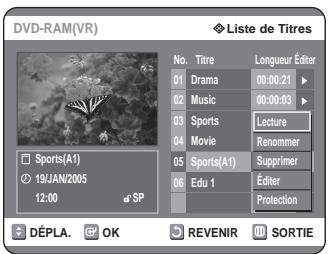 SAMSUNG DVD-R125P - Utilisation de la touche MENU - 2