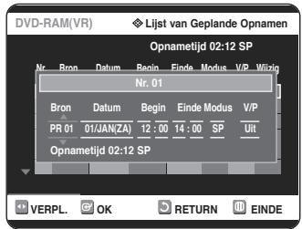 SAMSUNG DVD-R125P - Druk op OK of op de knop. Het scherm Timer-opname verschijnt. - 1