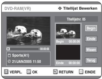 SAMSUNG DVD-R125P - Druk aan het begin van het te verwijderen gedeelte op de OK toets. - 1
