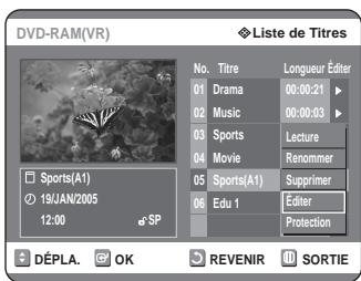 SAMSUNG DVD-R125P - Utilisation de la touche TITLE LIST - 3