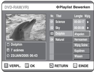 SAMSUNG DVD-R125P - Ga in de Playlist met de ▲▼ toetsen maar de gewenste titel en druk verwolgens op de OK of ▷ toets. - 1