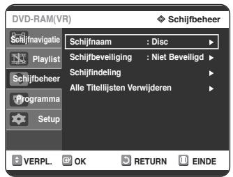 SAMSUNG DVD-R125P - Ga met de ▲▼◁▷ toetsen maar Opslaan en druk op de OK toets. De schijf heeft nu de ingetoetste naam. - 1