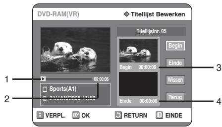 SAMSUNG DVD-R125P - Druk aan het begin van het te verwijderen gedeelte op de OK toets. - 2