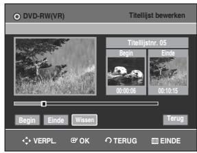 SAMSUNG DVD-R128 - Druk aan het einde van het te verwijderen gedeelte op de OK toets. - 1