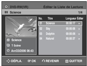 SAMSUNG DVD-R128 - Utilisation de la touche PLAY LIST - 1