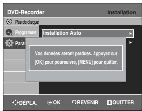 SAMSUNG DVD-R128 - Pré-réglage des canaux avec la fonction de réglage automatique - 5