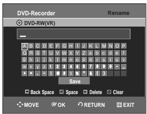 SAMSUNG DVD-R128 - ■ Editing the Disc Name - 5