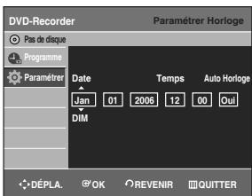 SAMSUNG DVD-R128 - Réglage de l'horloge - 3