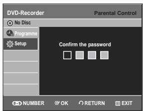 SAMSUNG DVD-R128 - Setting up the Parental Control - 5