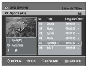 SAMSUNG DVD-R128 - Appuyez sur les boutons ▲▼ pour sélectionner protection, puis appuyez sur le bouton ▷ ou OK. - 3