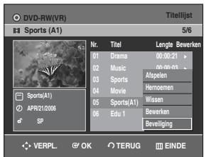 SAMSUNG DVD-R128 - Druk op de toetsen  om Beveiliging te selecteren en druk op OK of  toets. - 1